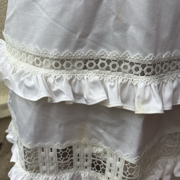 Antonio Melani gorgeous crisp white midi tiered dress - Picture 4 of 13